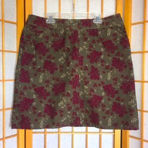 Eddie Bauer Corduroy Floral Skirt
